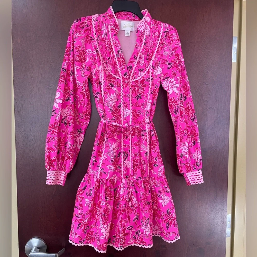 Lilly Pulitzer Arletta Passion Fruit Pink Giraffic Park Print Size 6 - Picture 2 of 4